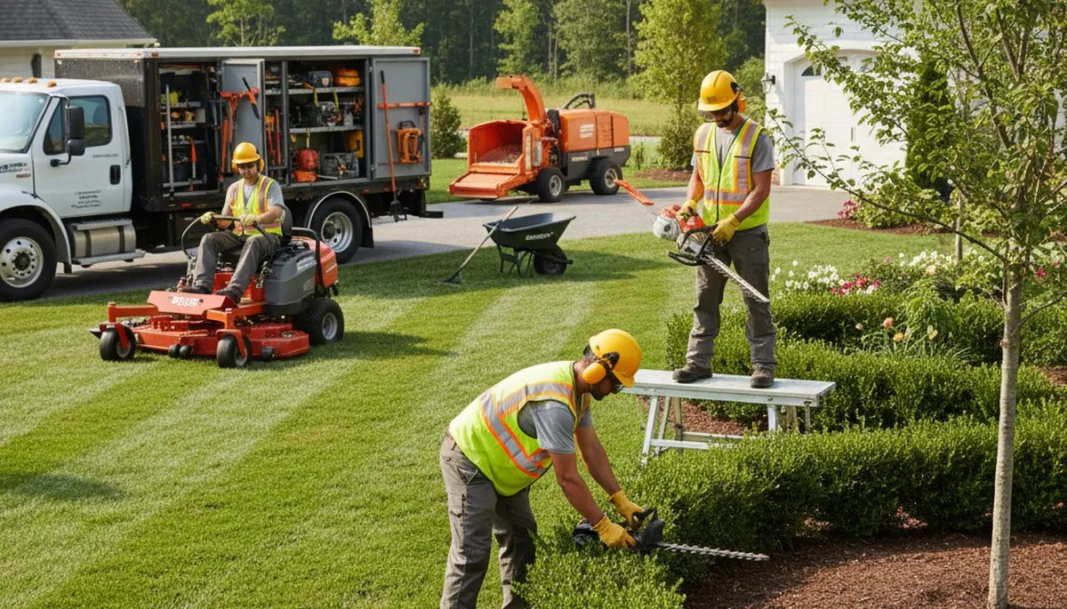 Denver tree service crew providing landscaping and tree care for healthy, low-maintenance yards