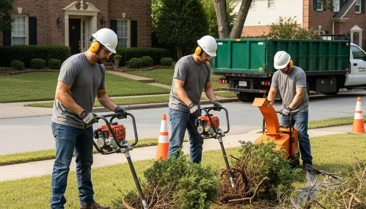 Denver, CO tree service removing overgrown shrubs for a clean, safe yard