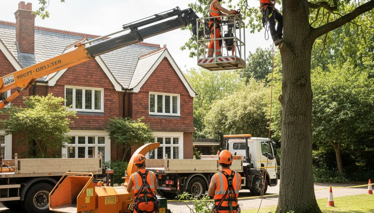 Tree service crew in Denver, CO providing professional tree removal and trimming for homeowners