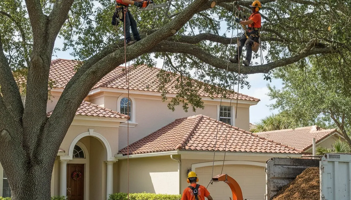 Denver, CO tree service crew performing professional tree removal for a local property